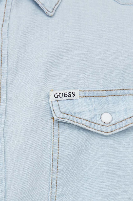 Guess koszula z domieszką lnu M3GH02.D4ZF1 niebieski SS23