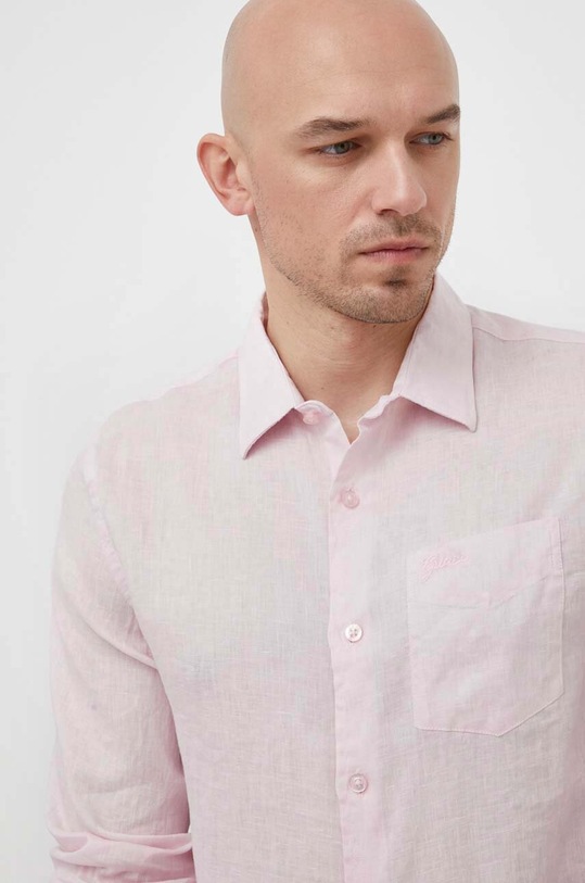 Guess koszula lniana M2YH44.WERX0 różowy