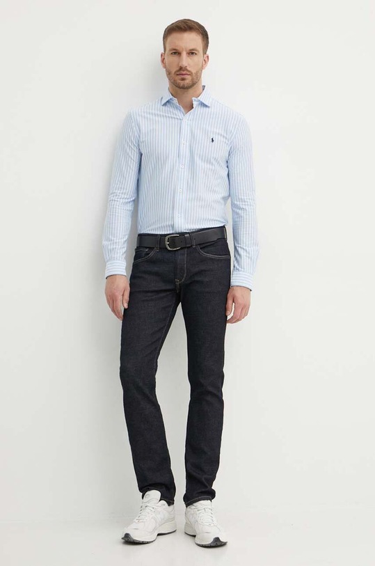 Odzież Polo Ralph Lauren koszula bawełniana 710899074 niebieski