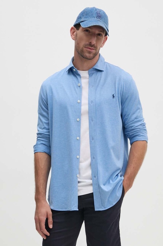 Polo Ralph Lauren koszula bawełniana bawełna niebieski 710899386