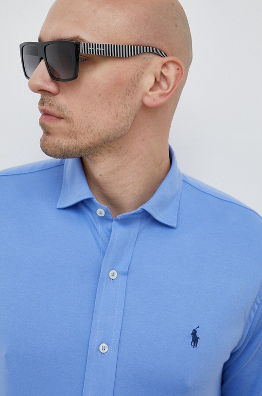 Βαμβακερό πουκάμισο Polo Ralph Lauren μπλε 710899386