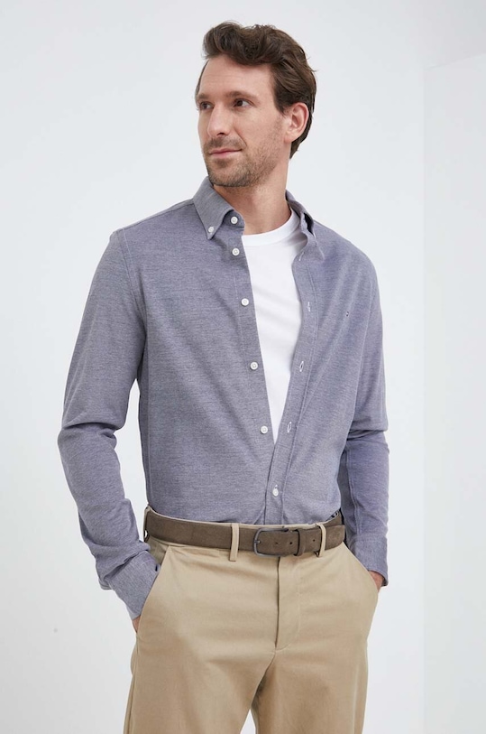 Хлопковая рубашка Tommy Hilfiger casual тёмно-синий MW0MW30675.PPYX