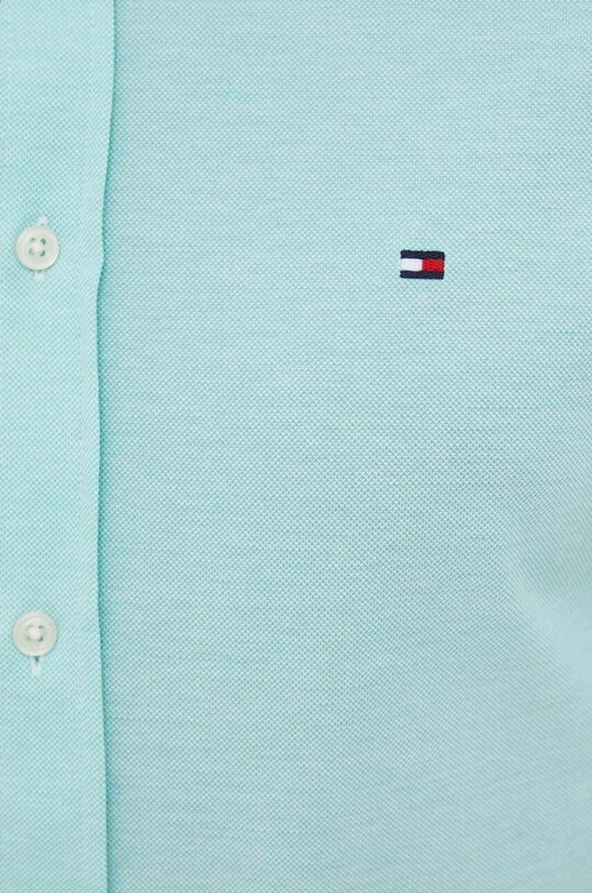 Tommy Hilfiger koszula bawełniana MW0MW30675.PPYX turkusowy SS24