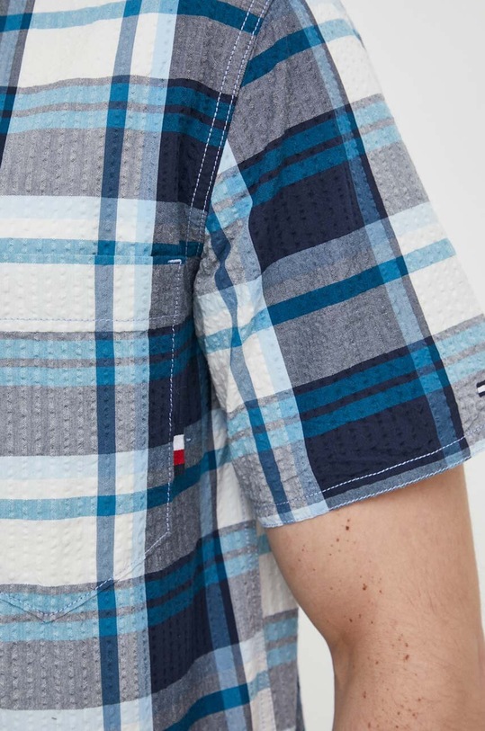 Βαμβακερό πουκάμισο Tommy Hilfiger MW0MW30701.PPYX σκούρο μπλε SS23