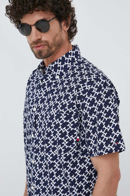 Βαμβακερό πουκάμισο Tommy Hilfiger MW0MW30627.PPYX σκούρο μπλε