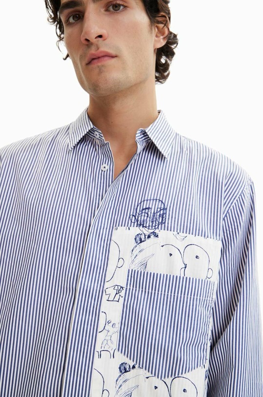 Desigual koszula bawełniana 23SMCW15 niebieski SS23