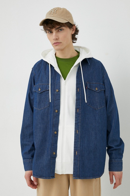 Levi's koszula jeansowa bawełna granatowy A1919.0020