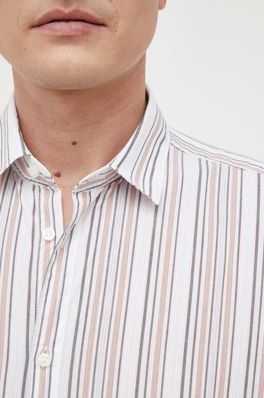 Bavlnená košeľa Sisley 5H71SQ022.921 béžová SS23