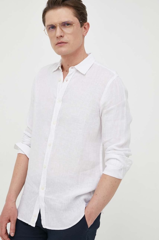 United Colors of Benetton camasa de in lung alb 5BKU5QJG8.101