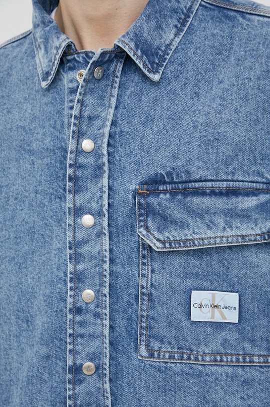 Calvin Klein Jeans koszula jeansowa J30J322775.PPYX niebieski SS23