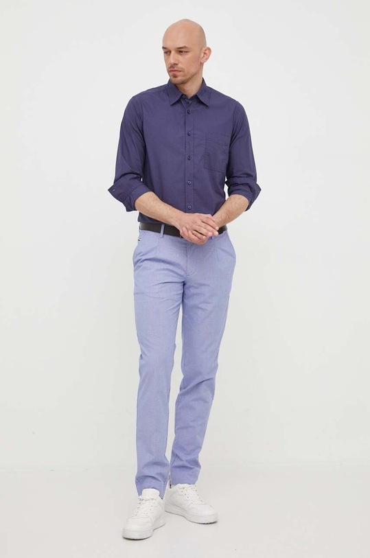 Ρούχα Βαμβακερό πουκάμισο BOSS BOSS ORANGE 50489319 σκούρο μπλε