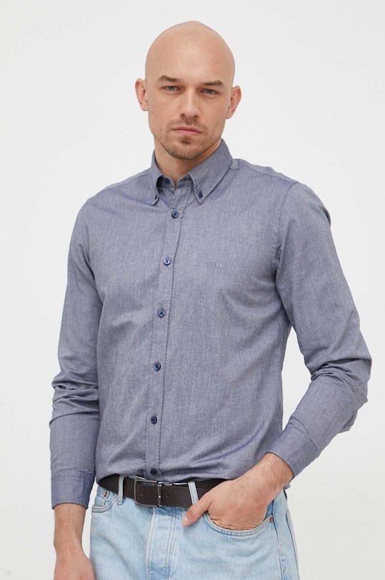 Odzież BOSS koszula bawełniana BOSS ORANGE 50489341 niebieski