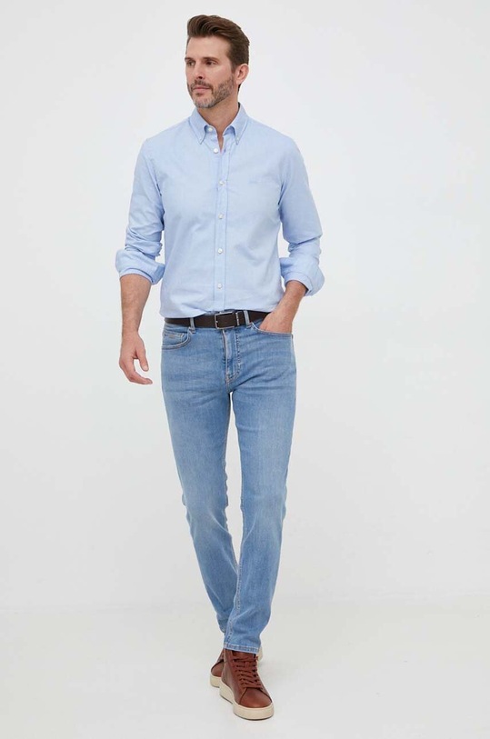 BOSS koszula bawełniana BOSS ORANGE 50489341 niebieski SS24