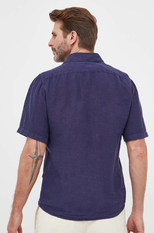 Odzież BOSS koszula lniana BOSS ORANGE 50489345 granatowy
