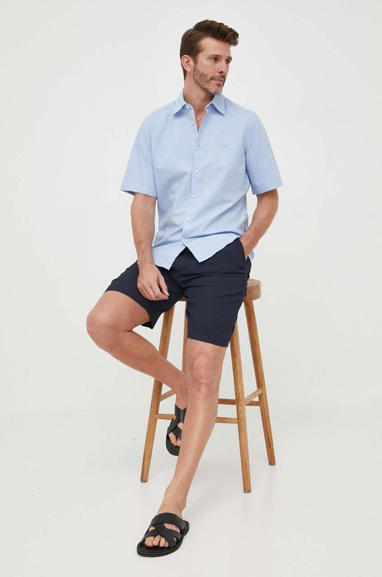 BOSS cămașă din bumbac ORANGE 50489351 albastru SS24