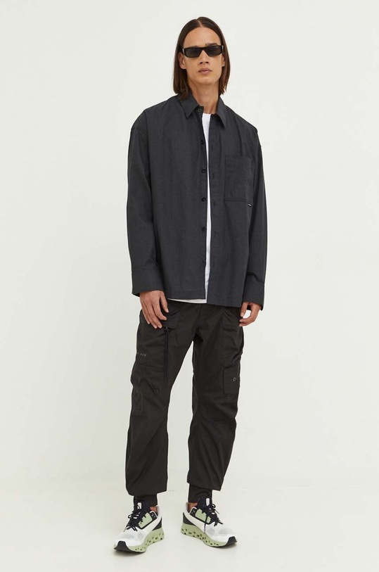 Odzież G-Star koszula z domieszką lnu D23007.D123 czarny