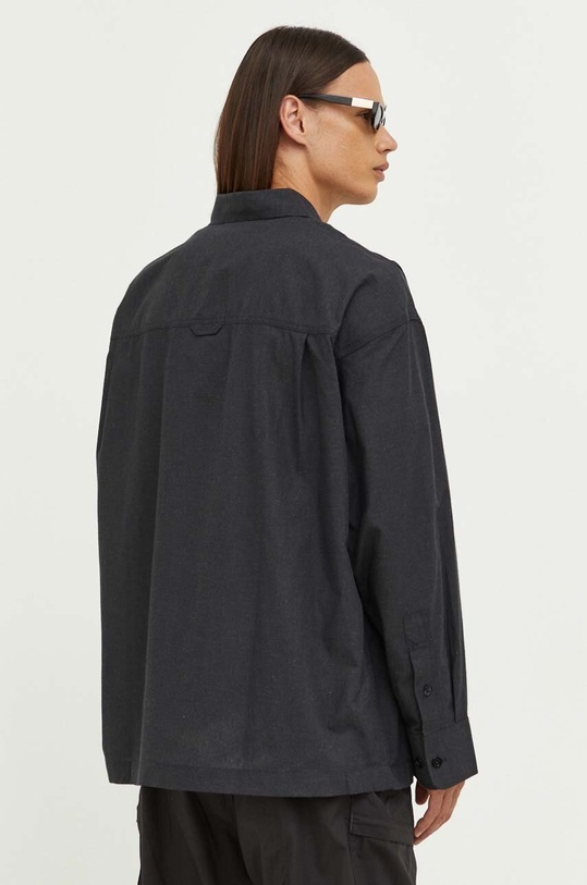 G-Star koszula z domieszką lnu czarny D23007.D123