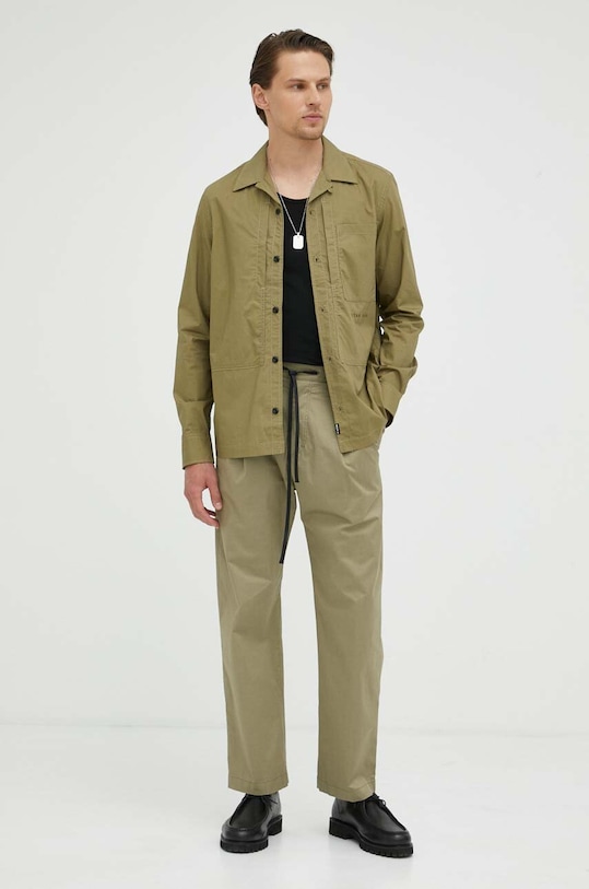 G-Star koszula bawełniana D22975.4481 zielony AW23