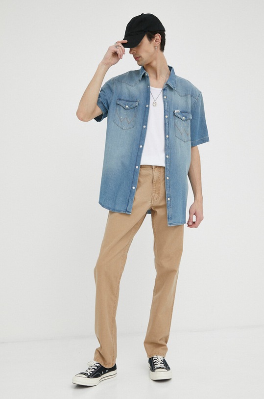 Abbigliamento Wrangler camicia di jeans W5H8LWZ53 blu
