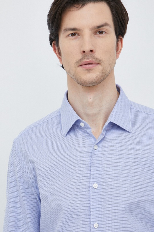 BOSS koszula bawełniana wzorzyste niebieski 50490466
