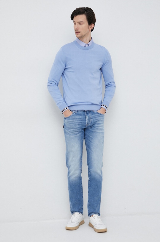 Odzież BOSS koszula bawełniana 50490466 niebieski