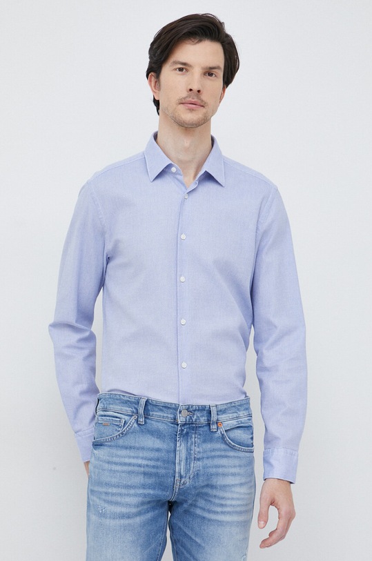 BOSS koszula bawełniana 50490466 niebieski