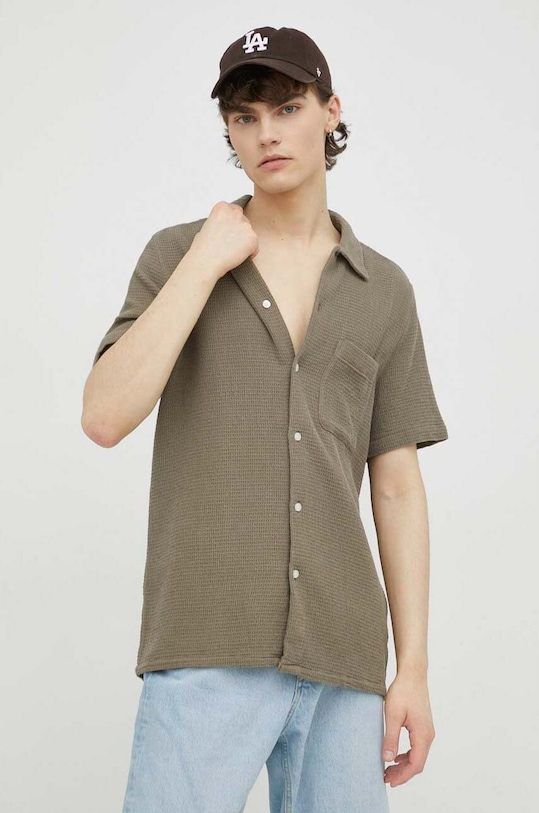 Хлопковая рубашка Samsoe Samsoe Avan casual зелёный M23100035