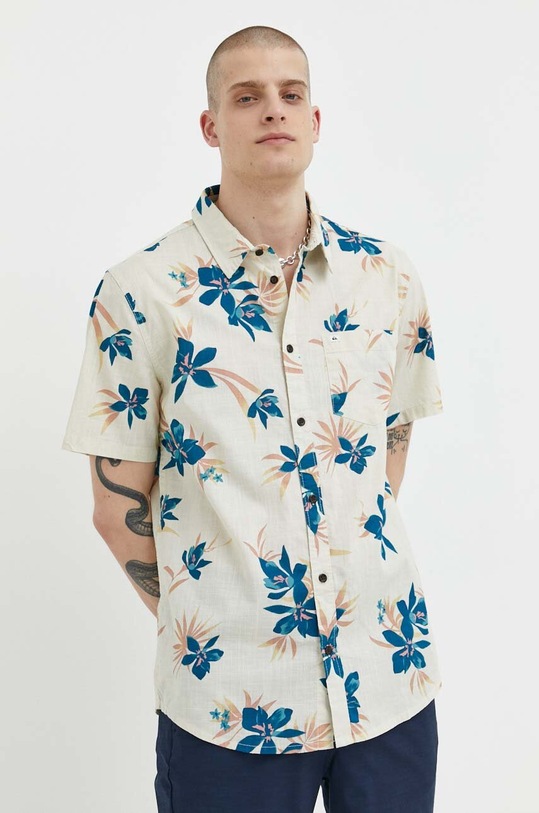 Дрехи Памучна риза Quiksilver EQYWT04461 бежов
