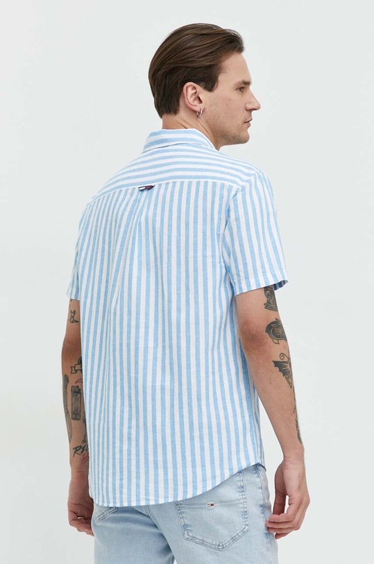 Îmbrăcăminte Tommy Jeans camasa din amestec de in DM0DM15938.PPYX albastru