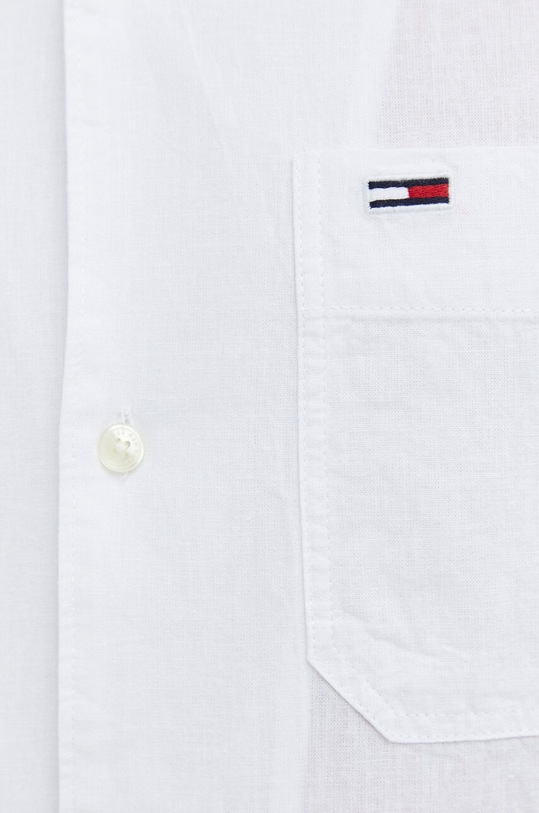 Košile s příměsí lnu Tommy Jeans DM0DM15924.PPYX bílá