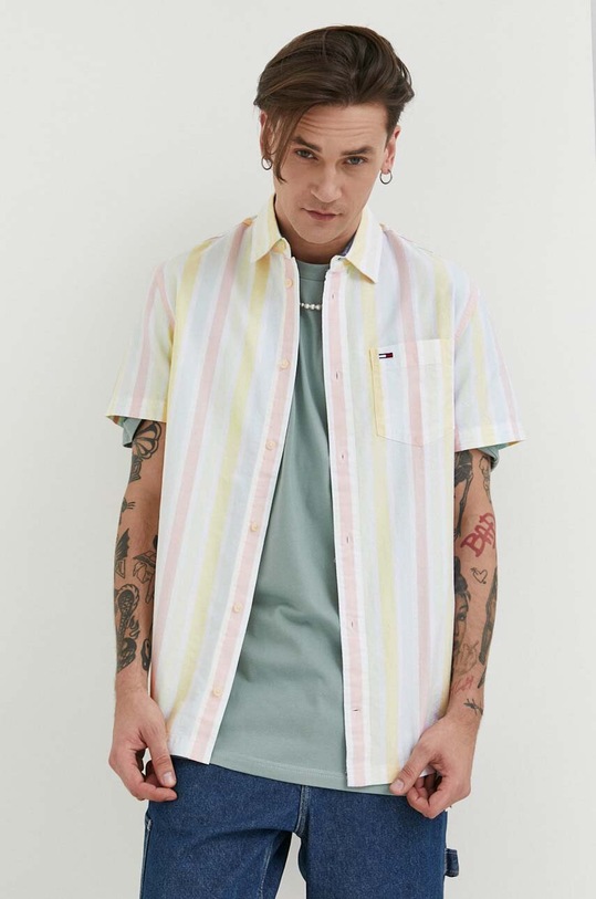 Tommy Jeans koszula bawełniana wzorzyste multicolor DM0DM15931.PPYX