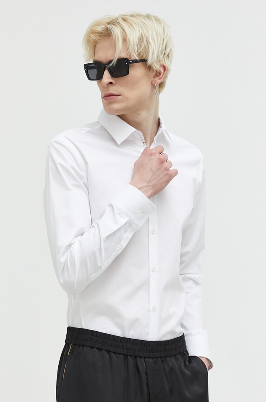 HUGO koszula bawełniana bawełna biały 50489845