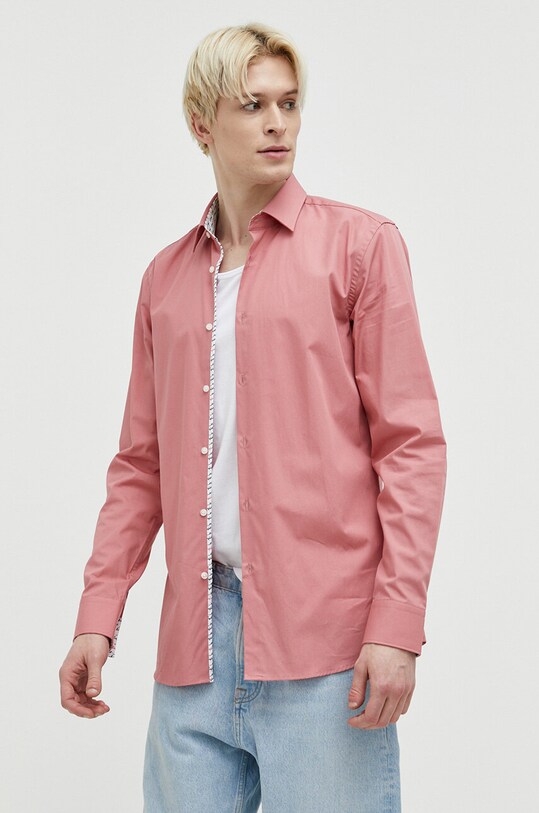HUGO koszula bawełniana 50489845 różowy