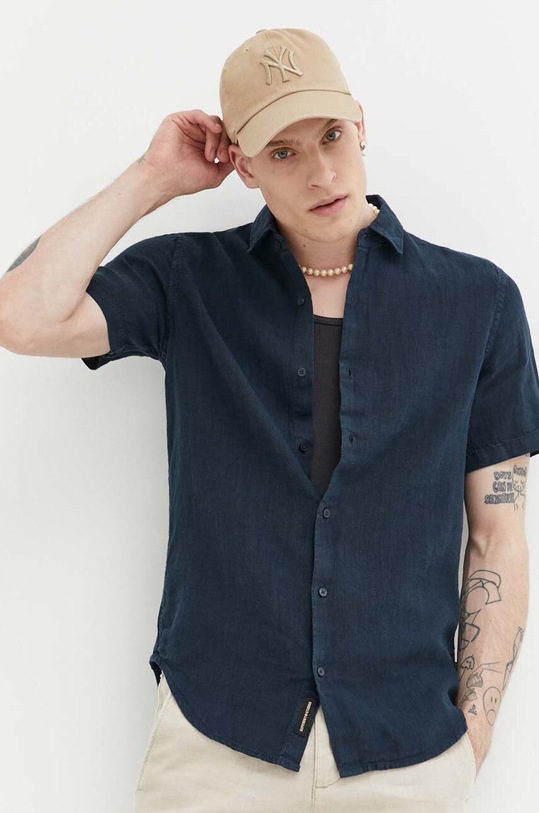 Сорочка з льону Superdry casual темно-синій M4010608A.11S