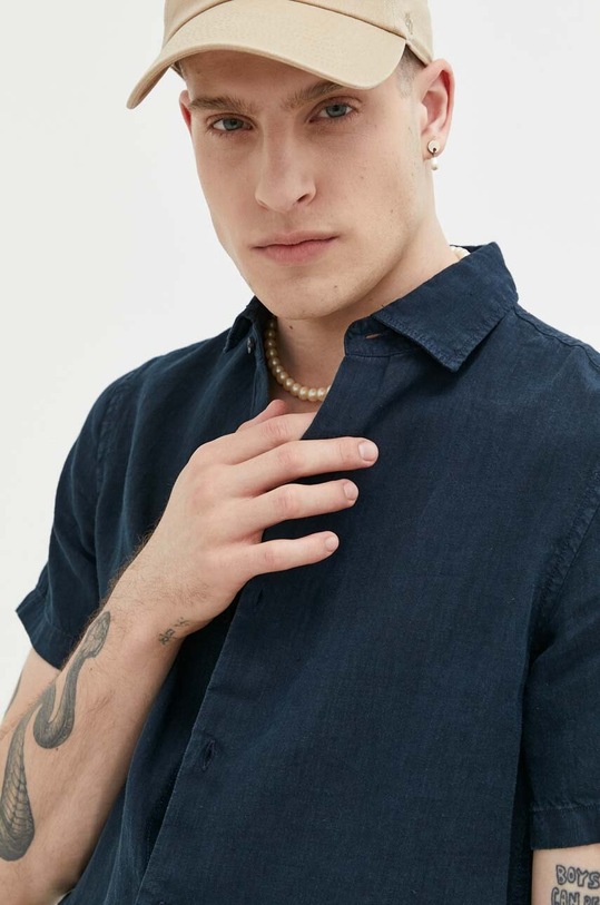 Сорочка з льону Superdry темно-синій M4010608A.11S