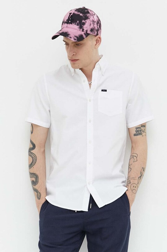 Superdry camasa din bumbac alb M4010623A.01C