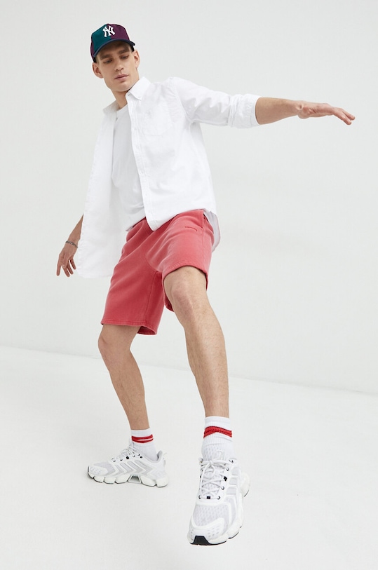 Superdry camasa din bumbac lung alb M4010653A.01C