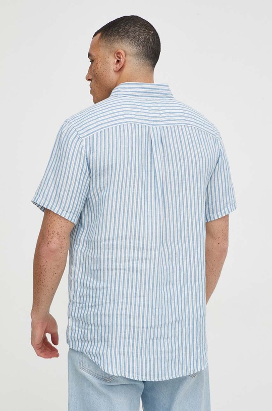 Lněná košile Les Deux modrá LDM401053