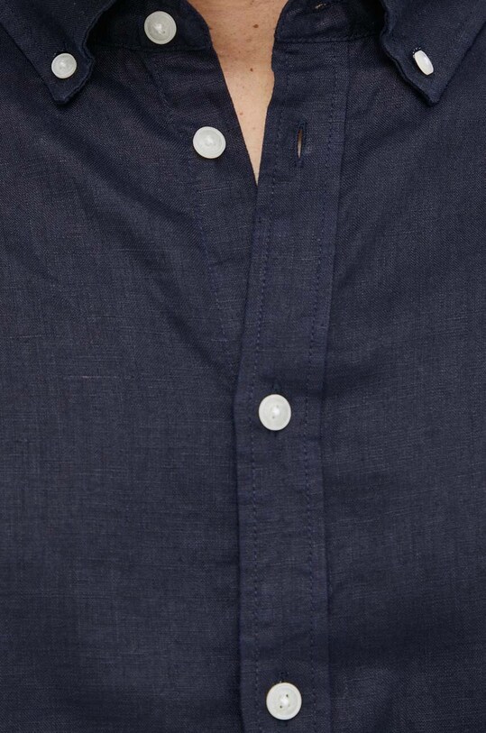 Сорочка з льону Les Deux LDM401053 темно-синій SS25