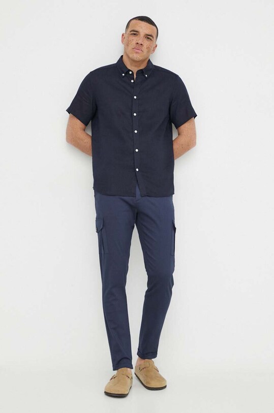 Одяг Сорочка з льону Les Deux LDM401053 темно-синій