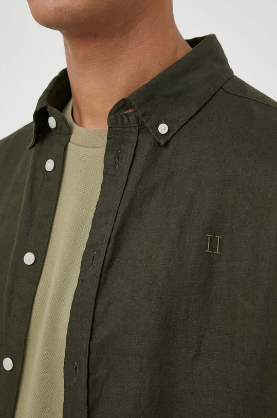 Ľanová košeľa Les Deux LDM401053 zelená