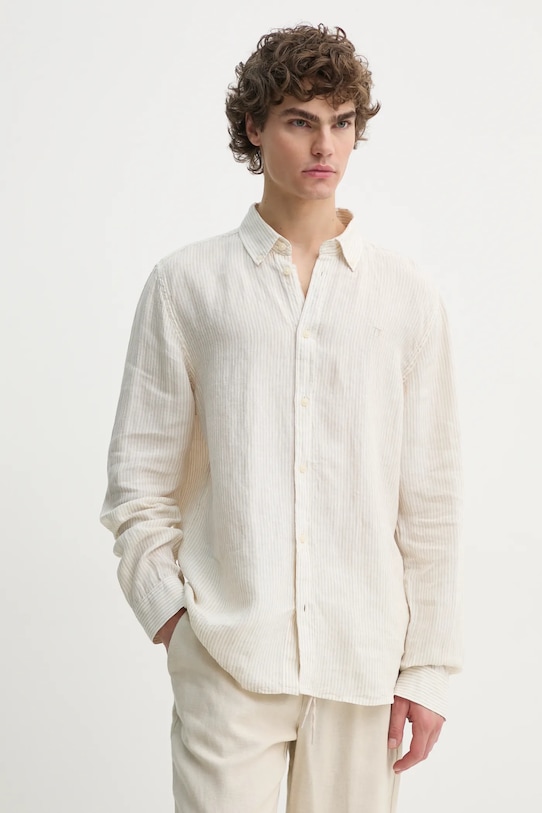 Льняная рубашка Les Deux бежевый LDM410150