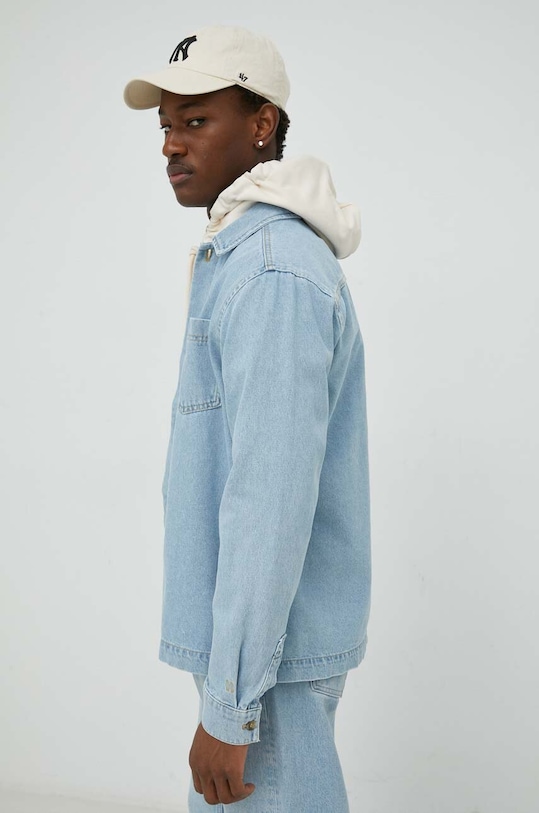Les Deux koszula jeansowa bawełna niebieski LDM430007