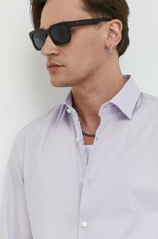 HUGO koszula bawełniana 50489863 fioletowy