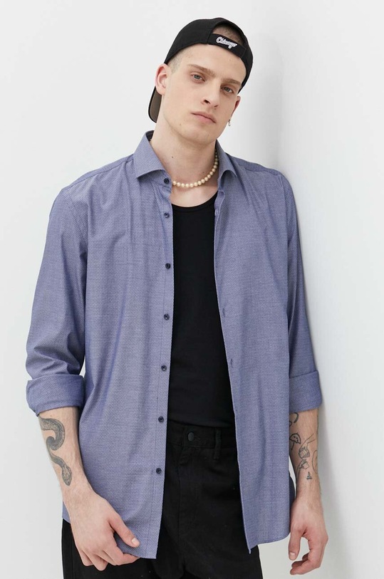 HUGO koszula bawełniana wzorzyste granatowy 50490122