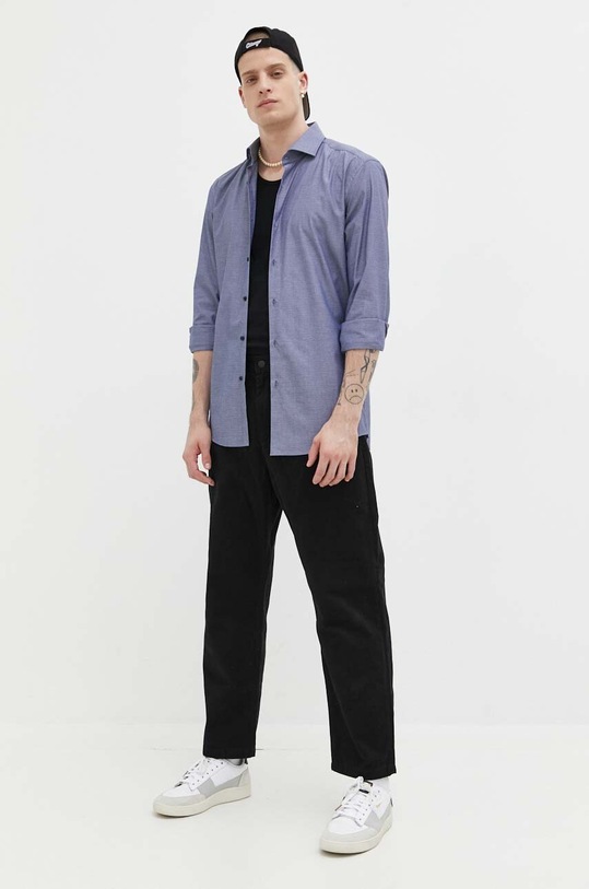 Odzież HUGO koszula bawełniana 50490122 granatowy