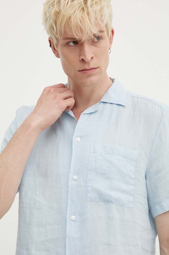 HUGO cămașă de in 50490761 albastru