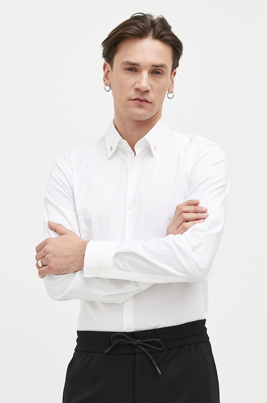HUGO koszula z elastanem biały 50490712