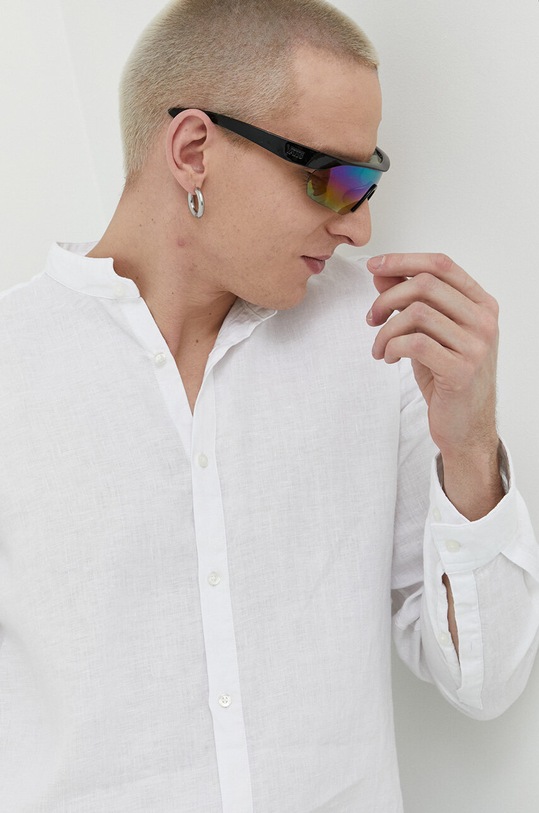 Ľanová košeľa HUGO slim biela 50490740