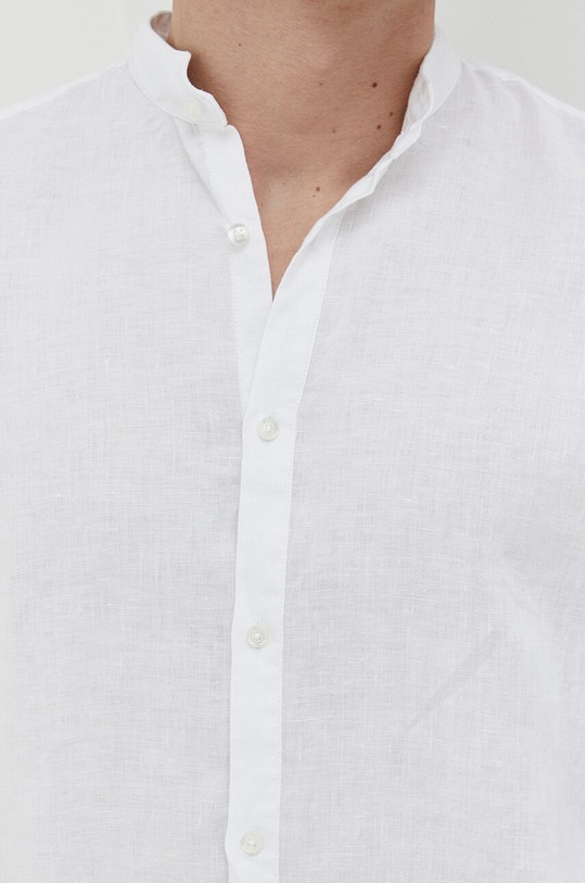 Ľanová košeľa HUGO 50490740 biela